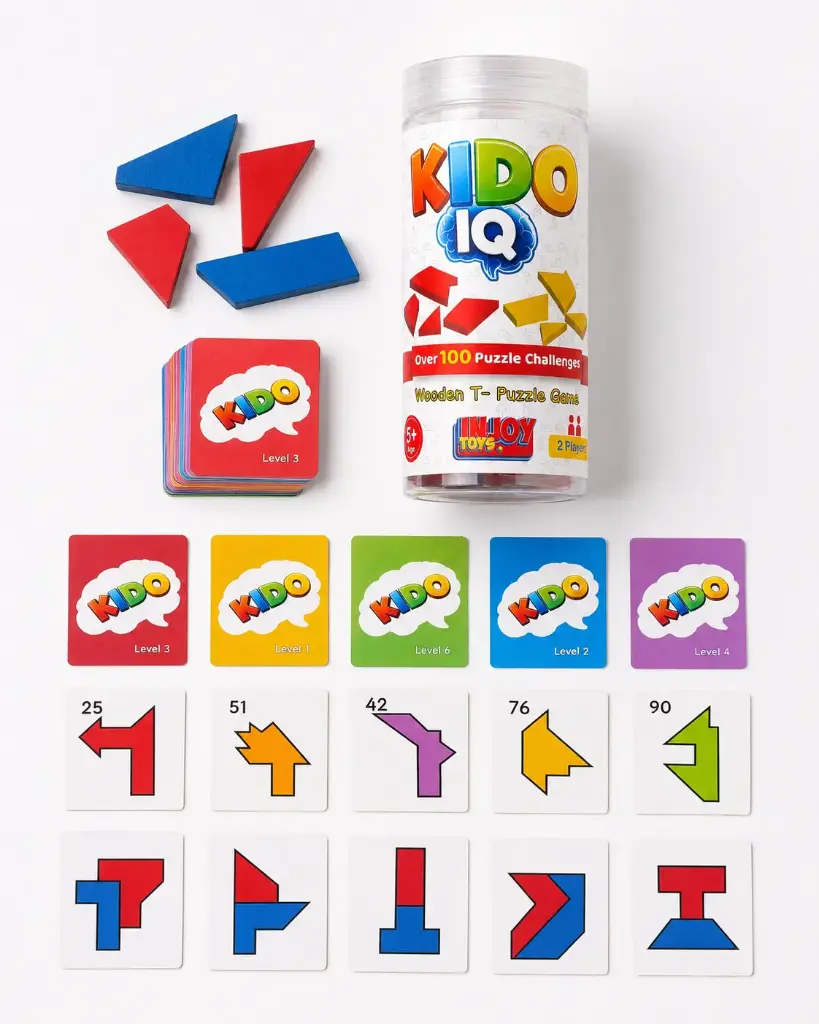 KIDO IQ – Wooden T-Puzzle Challenge Game