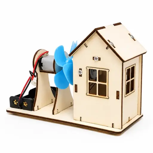 [DIYCSWHBF] DIY Creative Stem Wooden Home Battery Fan
